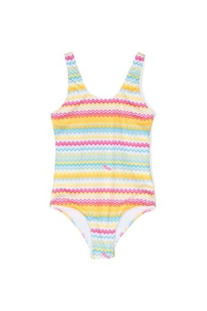 Multicolour logo-detail zigzag-print swimsuit MISSONI KIDS | MS0C59Z1378999